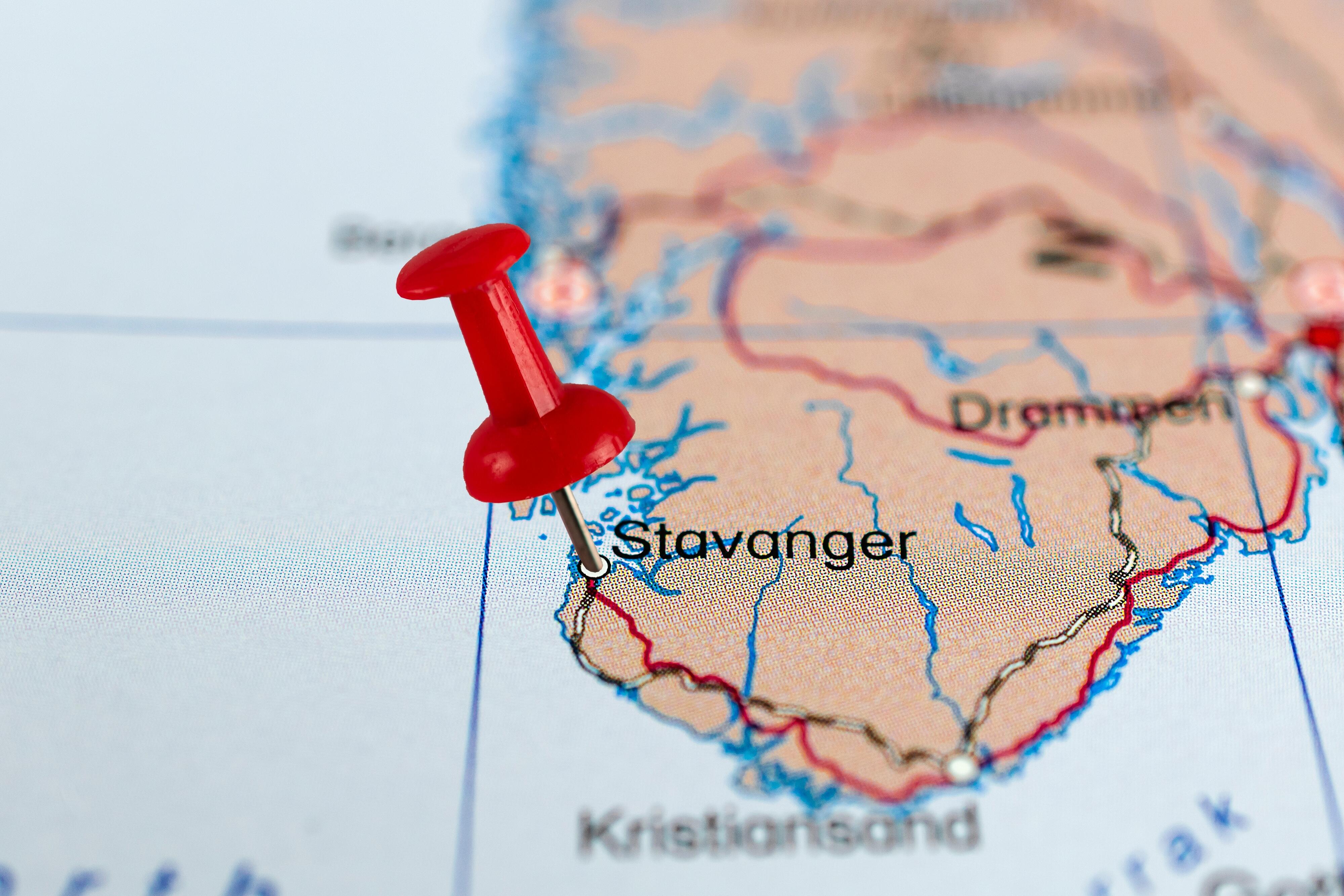 Stavanger kart med nål